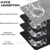 Dog Food Mats for Floors Absorbent, Pet Cat Food Mat - S(12"×20") / 01-Light Grey - image 2
