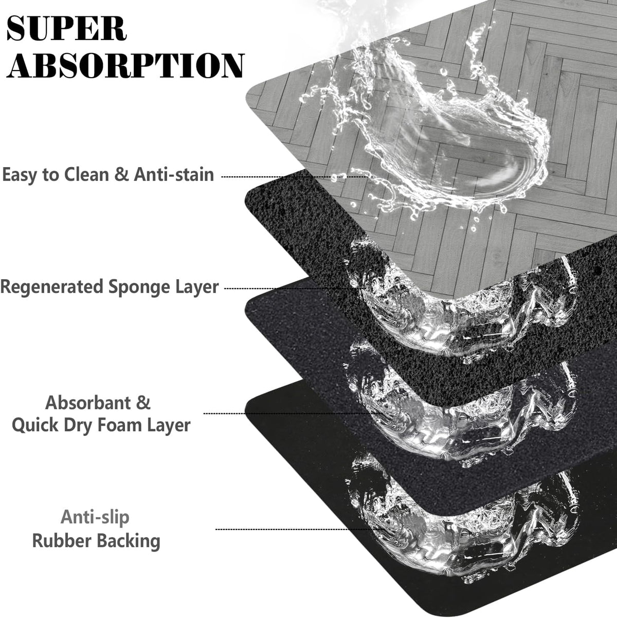 Dog Food Mats for Floors Absorbent, Pet Cat Food Mat - S(12"×20") / 01-Light Grey - image 2