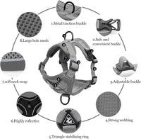 Wanheart cat Chest Harness and Leash - grey / XL:16.5-22.04lb - image 2