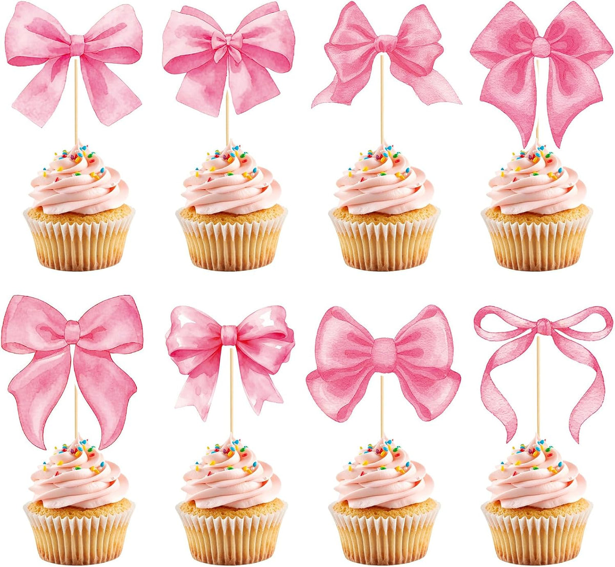 Adecortalk fall cupcake toppers, 48 glitter pumpkin, leaf and turkey picks in 8 designs - view 2