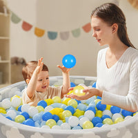 Star Ball Pit Balls for Toddlers, Ball Pool Play Tent - Blue Yellow White / 200 - image 3