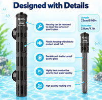 AquaMiracle Aquarium Heater Dry-Run Auto Power-Off & Overheat - For 40-75 Gal Aquariums - image 2