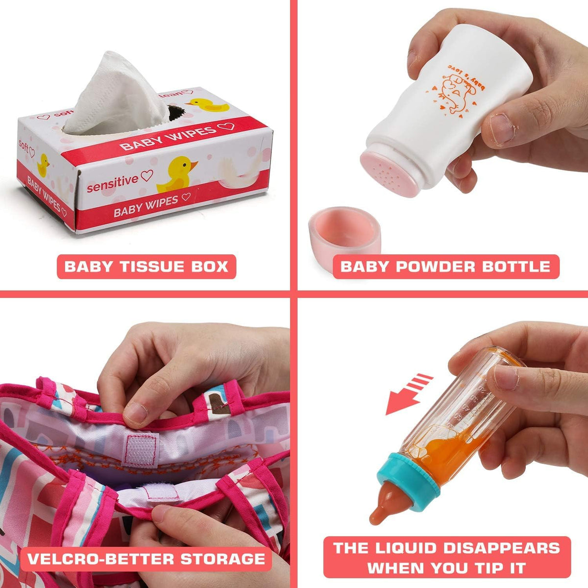 14 Pack Baby Doll Feeding and Caring Set with Diaper Bag – Fun for Kids & Family - image 3
