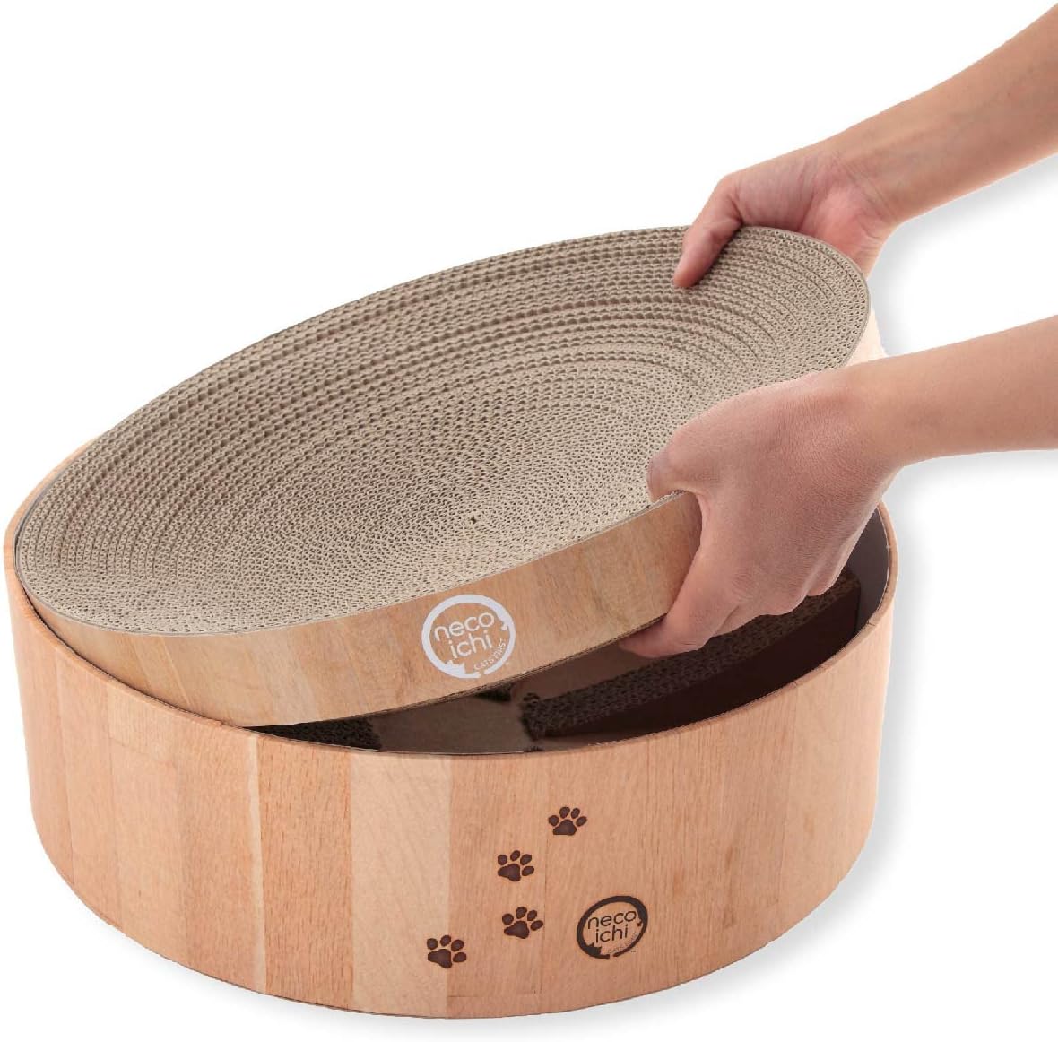 Necoichi Cat Scratcher Bowl Replacement for Indoor Cats - Extra Large / Oak - image 3