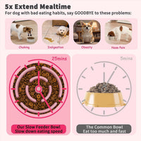 Elevated Slow Feeder Dog Bowl - Pink / 1.5 Cups - image 3