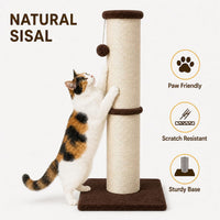 PAWSCRAT 32-Inch Tall Cat Scratching Post, Sisal - X-Large / Brown - image 3