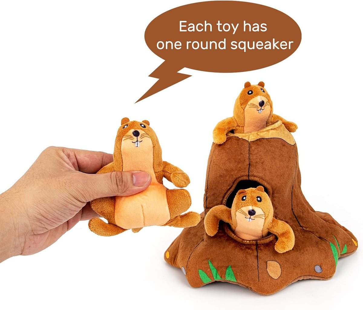 Hollypet Squeaky Hide and Seek Dog Toys for Small and Medium Dogs - Moles - image 3