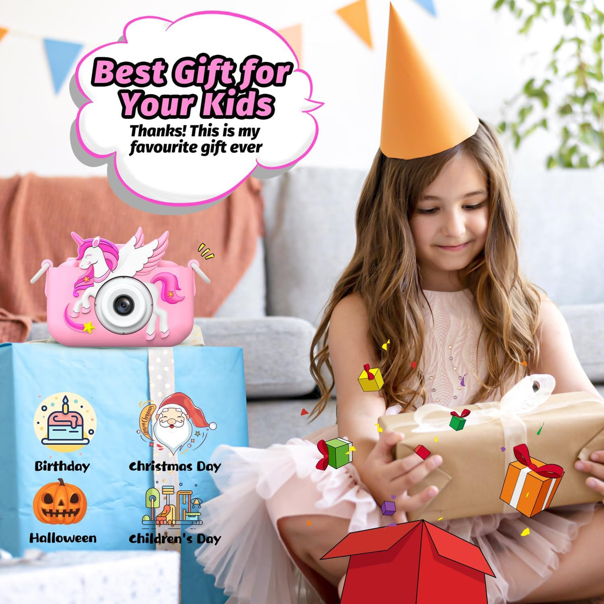 Dinosaur Kids Camera for Boys Girls - Pink - image 2