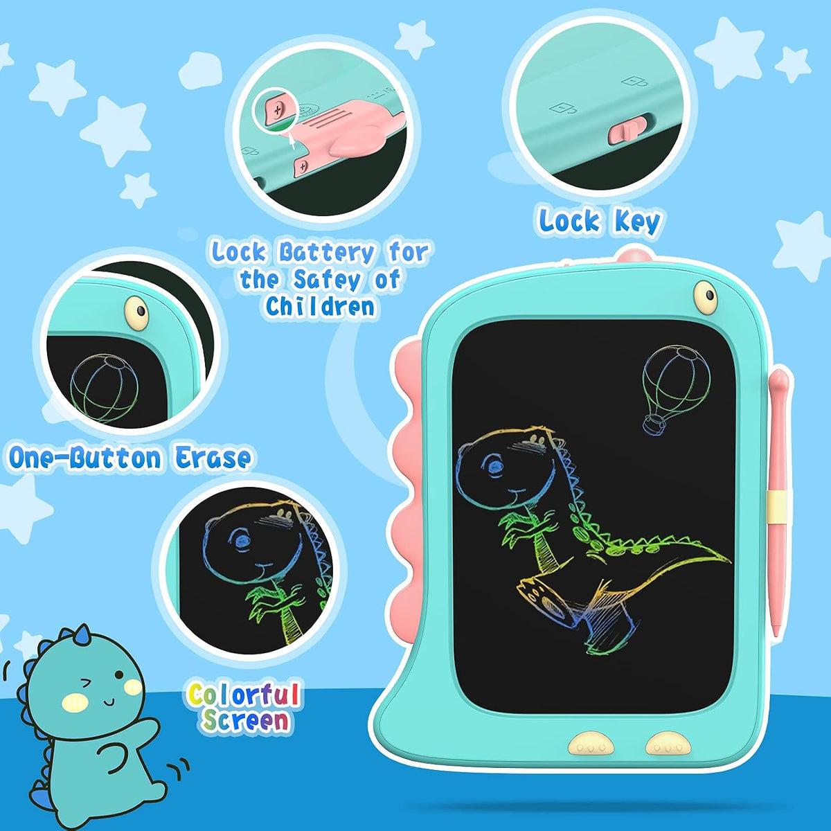 8.5 Inch LCD Doodle Board Tablet Toy - 8.5 Inch - Blue - image 4