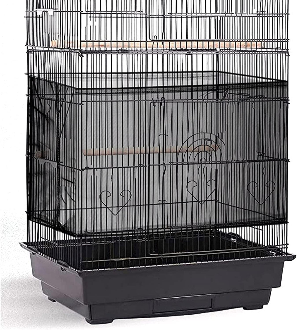 Adjustable Birdcage Seed Catcher Feather Catcher Bird Cage Cover Net - 118 x 16 Inch / Black