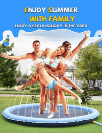 VISTOP Non-Slip Splash Pad for Kids and Dog, Thicken Sprinkler Pool Summer Outdoor Water Toys - Fun Backyard Fountain Play Mat for Baby Girls Boys Children or Pet Dog (97 inch, Red&Yellow&Green&Blue)