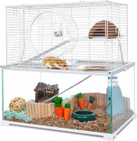 3 Tiers Large Hamster Cages Glass - 20"L x 12"W x 20"H