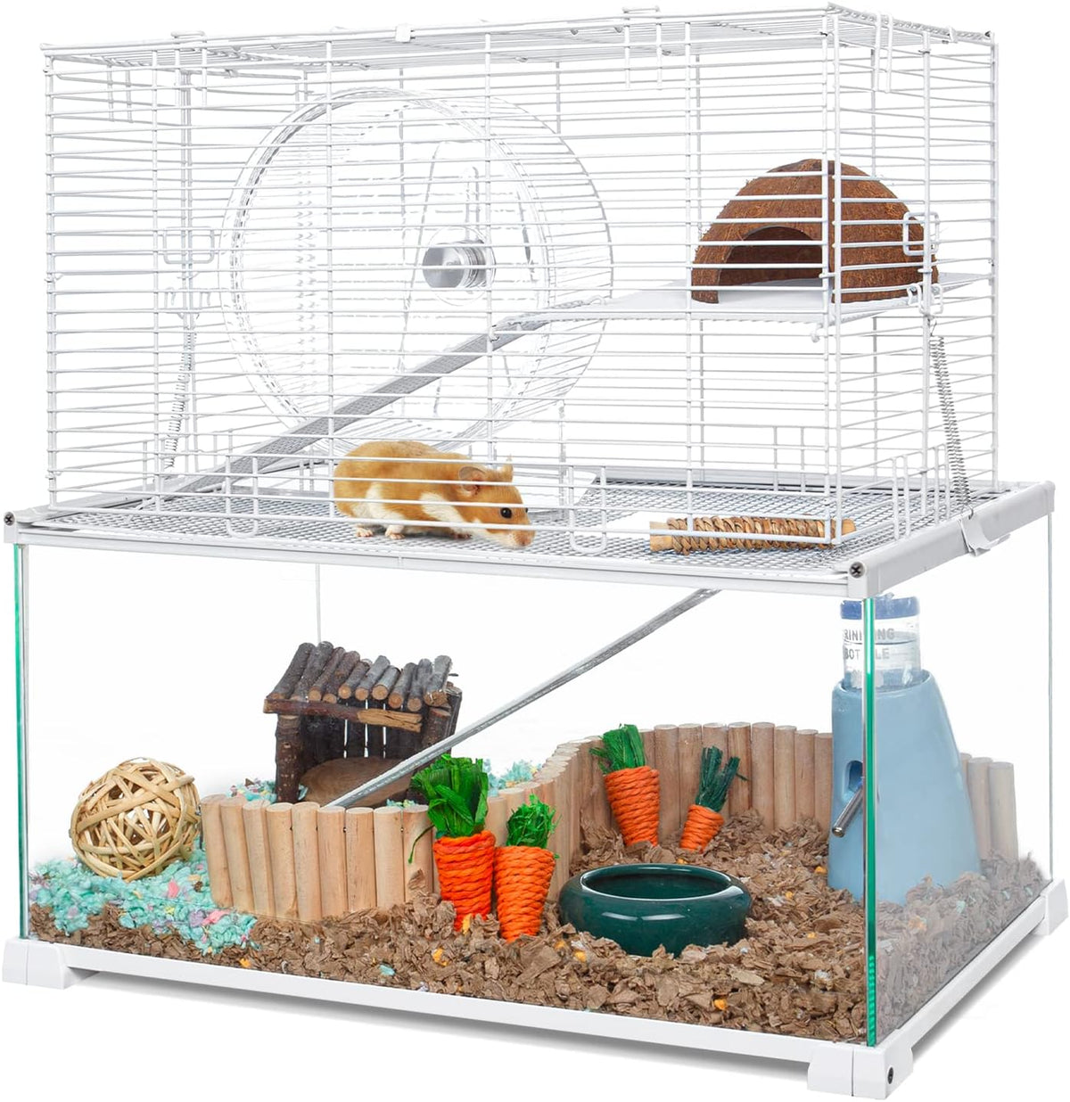 3 Tiers Large Hamster Cages Glass - 20"L x 12"W x 20"H