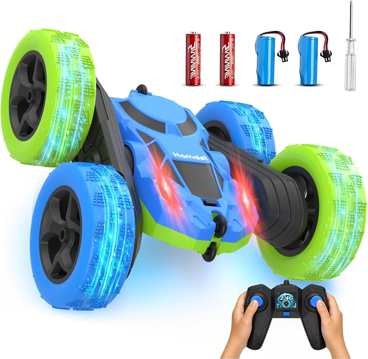 Hamdol Remote Control Car for Kids - Blue&green / Standard (Headlights)