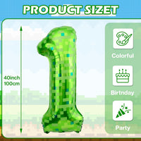40 Inch Vibrant Spider-Themed Number Foil Balloons - Green / 1 - image 2