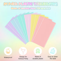 4Pcs Pastel Tablecloths, Mix Color Plastic Tablecloth Disposable Rectangle Table Covers for Baby - Pastel Round / 24pcs - image 3