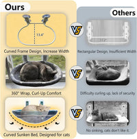 Cat Window Perch Hammock - Glow in the Dark Cordless Foldable Pet Bed with Sturdy Metal Frame - Grey - image 3