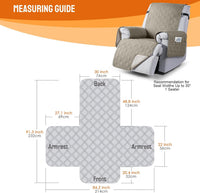 VANSOFY 100% Waterproof Recliner Chair Covers - Khaki / 30" - image 2