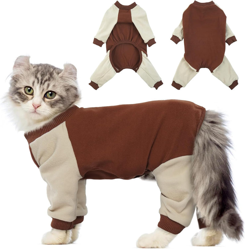 QBLEEV Sticky Hair Cat Clothes - Brown / X-Large