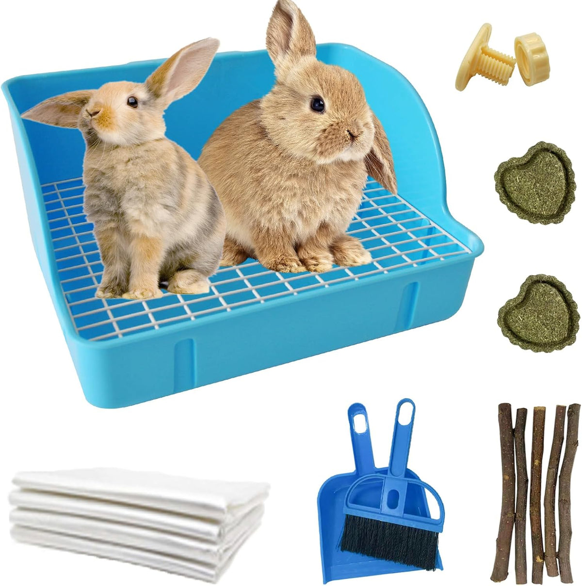 10Pcs Rabbit Litter Box Toilet - 【Blue】