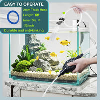 4.3ft Aquarium Siphon Vaccum Cleaner Fish Tank Water Changer Kit – Essentials for Fish - 6ft - image 3