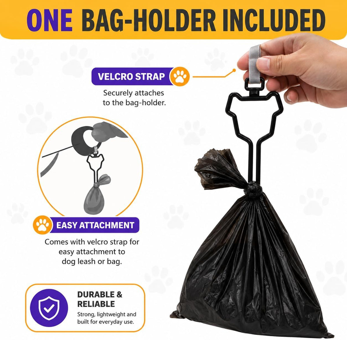 Doggy Poop Bags with Dispenser Dog Waste Pickup Bags Refill Rolls Cat - Black (35 Rolls Unscented) - image 4