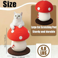Mushroom Cat Scratcher, Cute Cat Scratching Post, Durable Sisal Rope Cat Scratching Board, Kitten Tree, Cat Toy for Cats to Play and Care for Their Claws, No Assembly Required