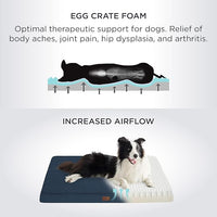 Bedsure Large Dog Bed for Crate - Orthopedic Flat Pet Beds with Removable Washable Cover, Egg Crate Foam Crate Mat, Suitable for Pet Up to 50 lbs