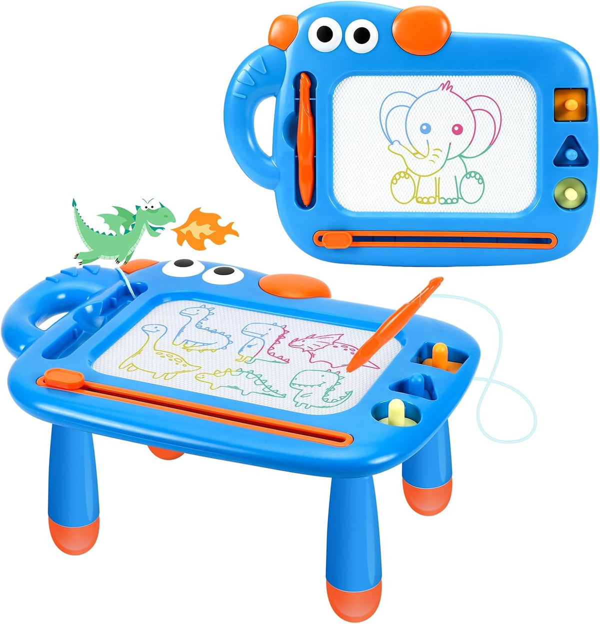 YUBALEER Magnetic Drawing Board for Toddler Boys Mess Free Doodle - Blue