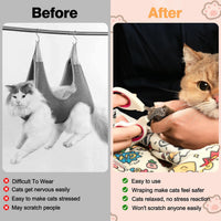 27.6" Cat Grooming Wrap Cat Wrap for Cutting Nails L – Essentials for Cats - XL-35.5inch (within 26lbs) / #B1 - image 2