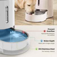 CZPET 5L Gravity Water Bowl Dispenser for Cats and Dogs – Essentials for Dogs - White / 5L - image 4