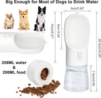 Portable Dog Water Bottle with Food Container Dishwasher Safe-Pink – Essentials for Dogs - White - image 2