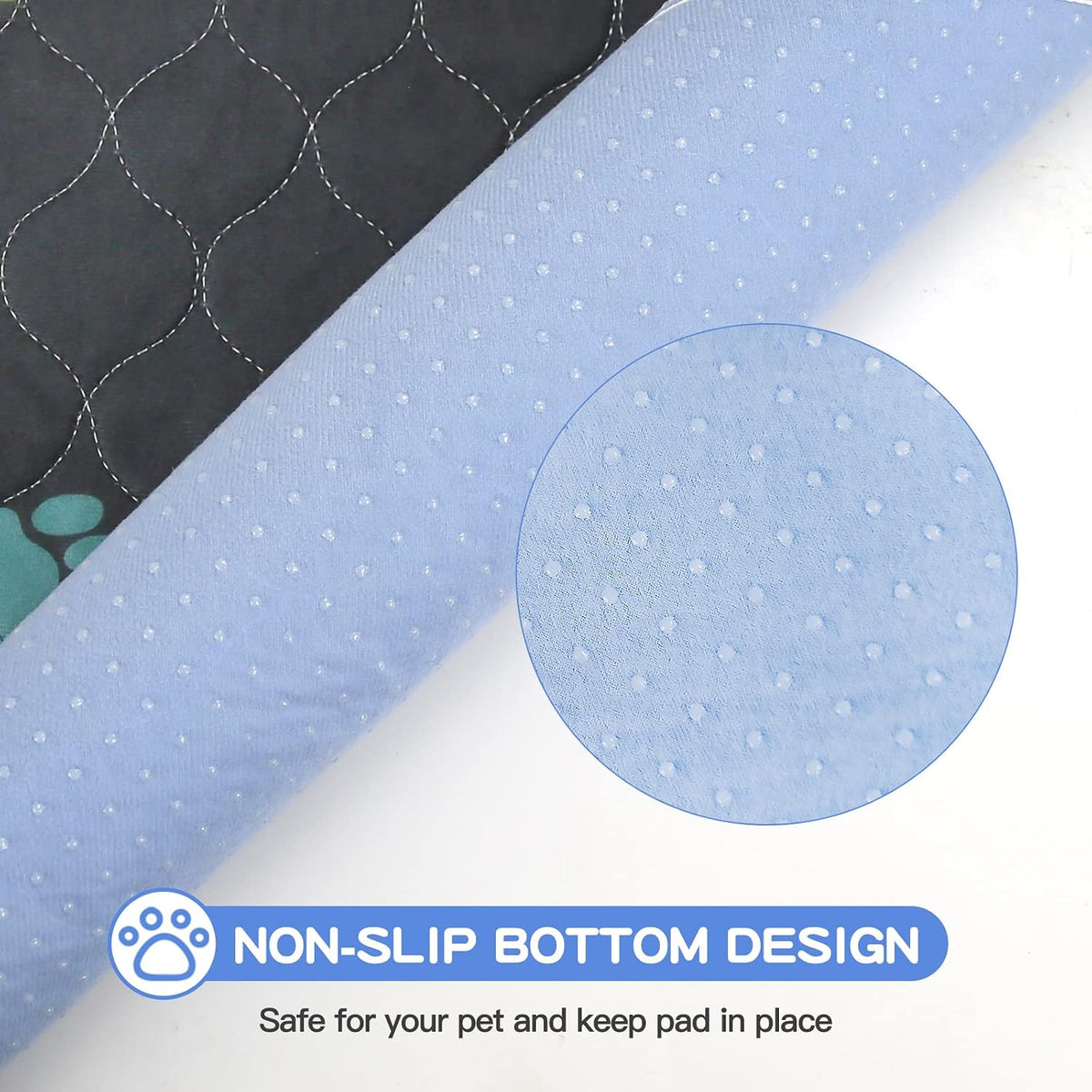 Aitmexcn Washable Pee Pads for Dogs, 24''x36'' - Colour Paws / 48*48''-2pcs - image 2
