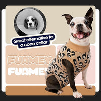 FUAMEY Recovery Suit for Dogs After Surgery,Soft Breathable Dog Bodysuit E-Collar & Cone Alternative Surgical Suit,Male Female Dog Neuter Spay Suits Anti Licking Wounds Onesie Brown Leopard S