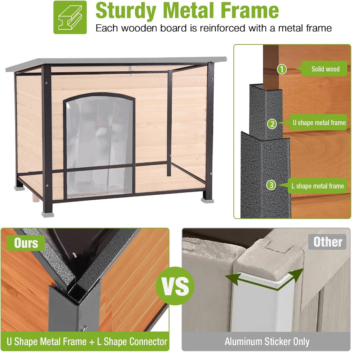 XXL 59" Extra Large Heated Dog House for Outside with Iron Frame – Essentials for Dogs - image 2