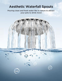 7L/1.8Gal Dog Water Fountain for Large Dog - Grey Pet Fountain+2 Filters - image 4