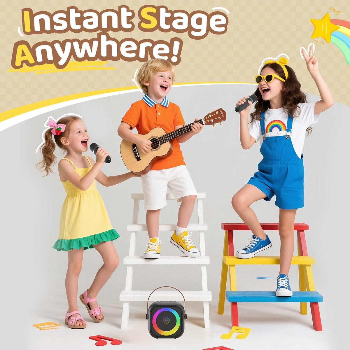 Karaoke Machine for Kids, Toys for 3-12 Years Old Girls Gifts – Fun for Kids & Family - Black - image 2