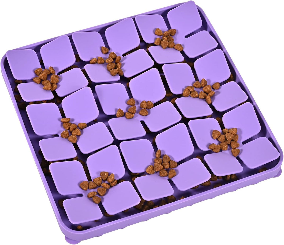 Silicone Snuffle Mat for Dogs, Blue - A(8"x8")-Purple