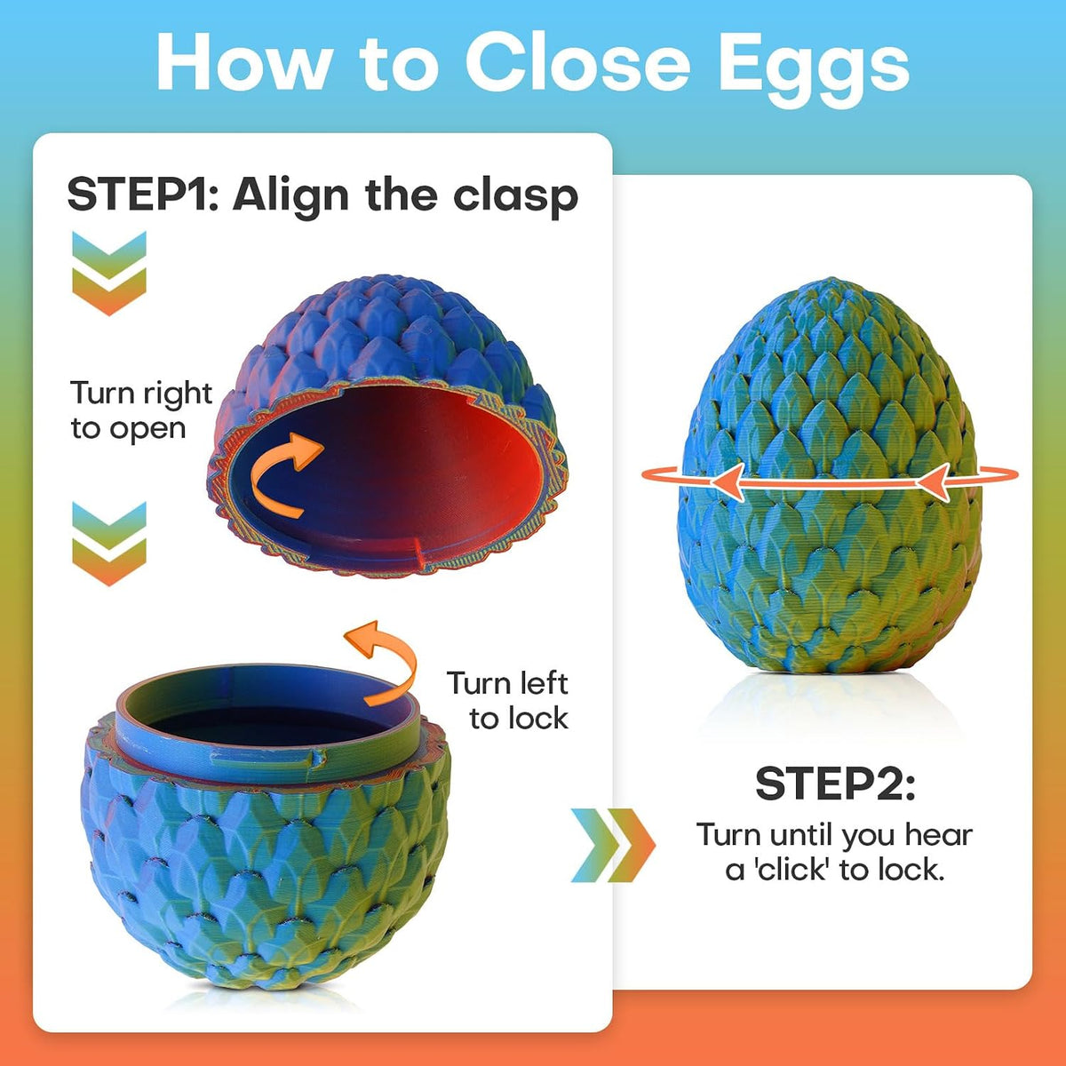 3D Printed Dragon Eggs with Dragon Inside - Random Neon City - image 4