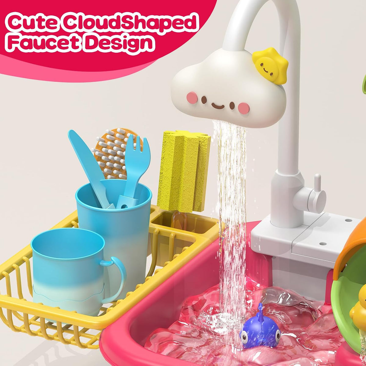 4-in-1 Electric Play Sink Toy - Pink - image 3