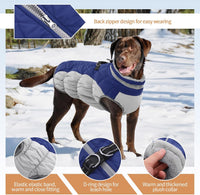 Dog Winter Jacket Cozy Reflective Waterproof Windproof Warm Pet - Large / Blue - image 2