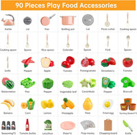 35Pcs Kids Kitchen Toy Accessories - Pink / 90Pcs - image 3
