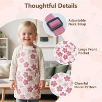 Kids Apron for Boys and Girls Aged 3-6 100% Cotton Blue WQHM – Fun for Kids & Family - Pink 1-pack Apron - image 4