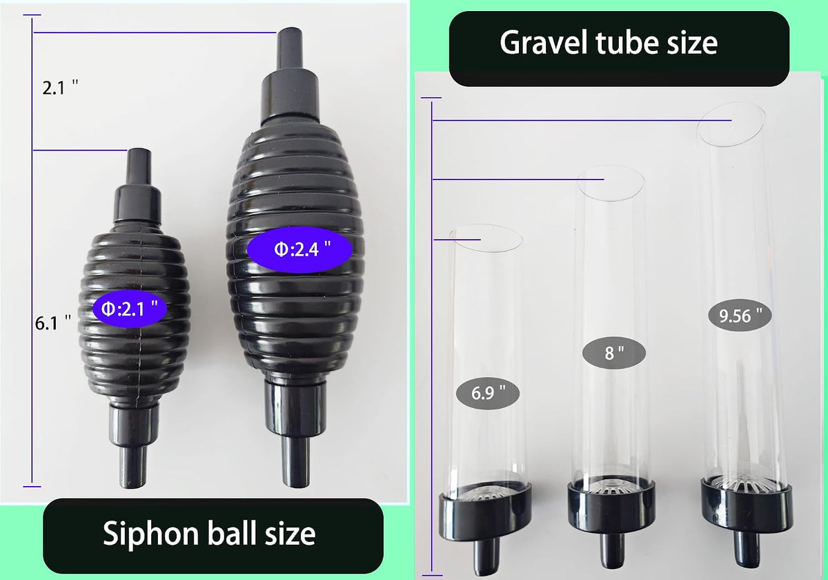 4.3ft Aquarium Siphon Vaccum Cleaner Fish Tank Water Changer Kit – Essentials for Fish - 7ft - image 4