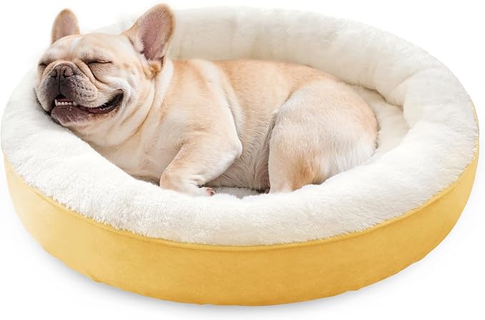 Love's cabin Donut Pet Bed Mat, 30in, Yellow, for Dogs, Soft, Durable, Anti-Slip, Water-Resistant, Washable