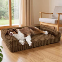 Bedsure ComfyFleece Memory Foam Orthopedic XL Dog Bed Washable 42" – Essentials for Dogs - Camel Brown / 35.0"l X 25.0"w X 7"th