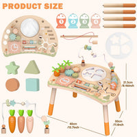 Weilim Montessori Activity Table for 1 Year Old - Natural - image 3