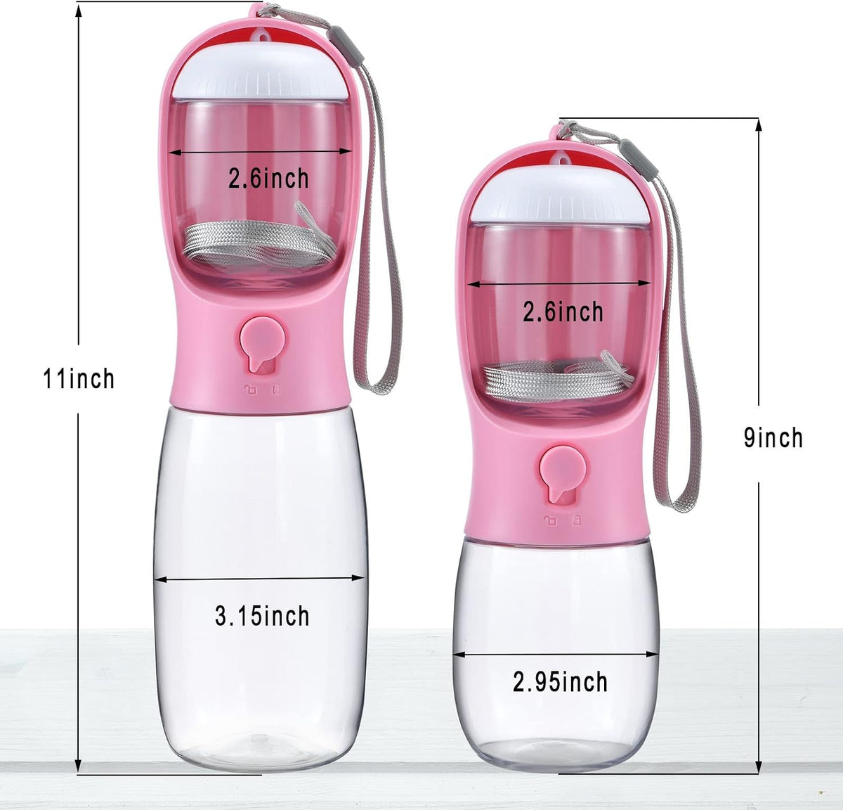 Dog Water Bottle Portable with Food Container & Filter for Travel – Essentials for Dogs - #11 Red / 10oz - image 3