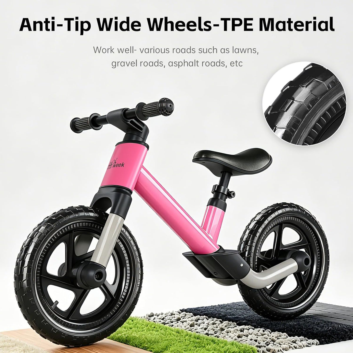 Toddler Balance Bike for 3-5 Year Old 12” No Pedal Training Bike Toys - Bk271-pink - image 4