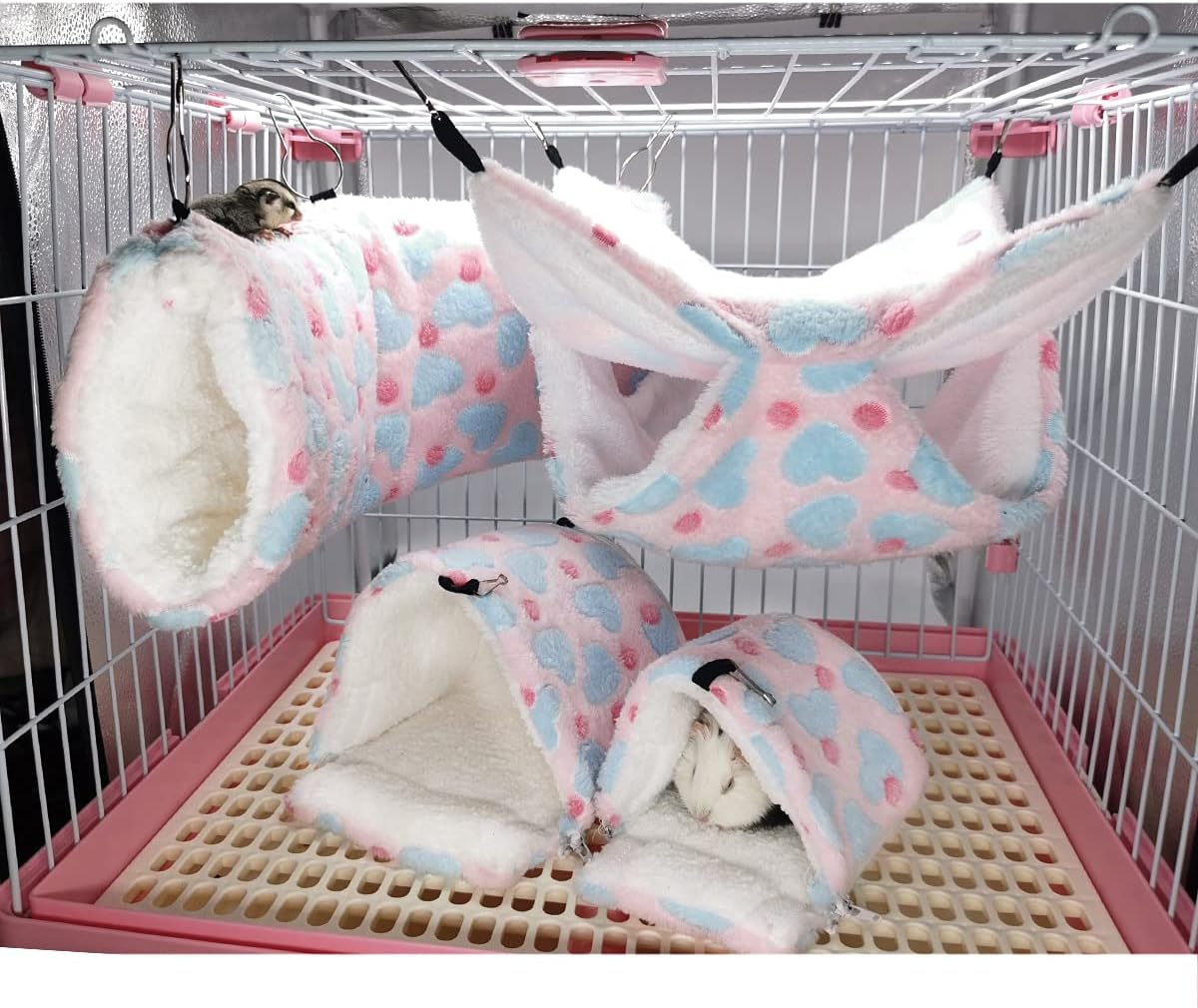 LEFTSTARER Guinea Pig Accessories Sugar Glider Cage Accessories - Pink / Heart - image 4